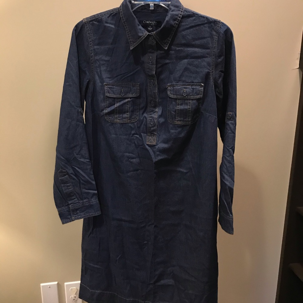 Chadwicks Denim Dress, Long Sleeve Size 8